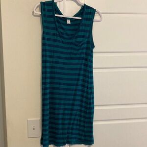 Old Navy Teal and Navy Striped Sleeveless Dress